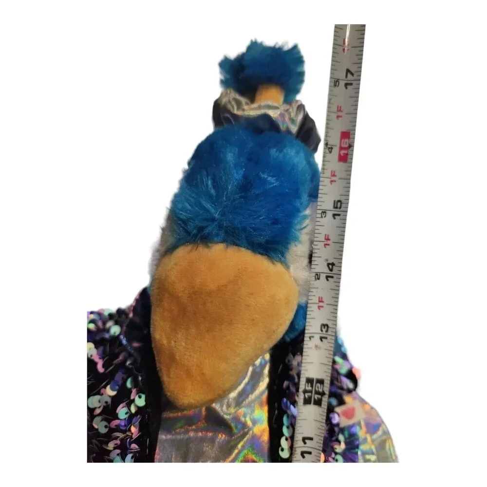 Build-A-Bear Workshop Peacock Plush Blue Bird Outfit Holographic Dress‎ 16